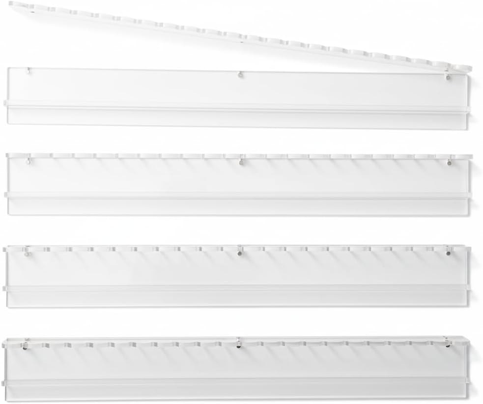 Humble Oak Co. Scallop Mahjong Rack with Magnetic Pushers – 20" (Set of 4)