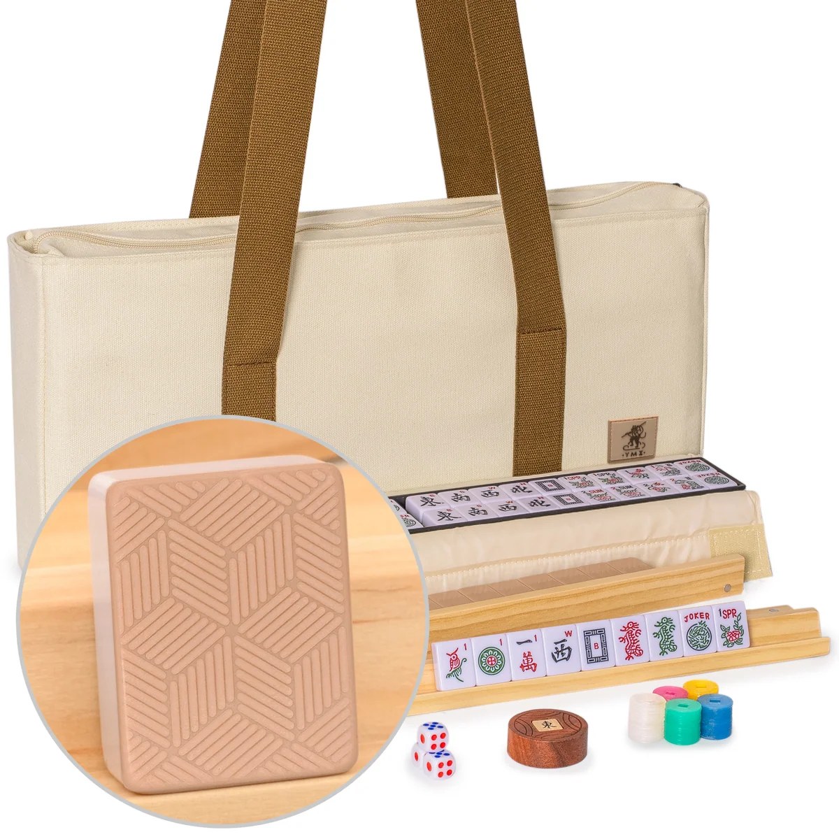 Yellow Mountain Imports “Canyon Clay” – 166 Medium Tiles, Beige Soft Case